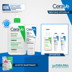CeraVe Duo Hydratant : Crème Lavante + Crème Visage PM + 3 Miniatures OFFERTES
